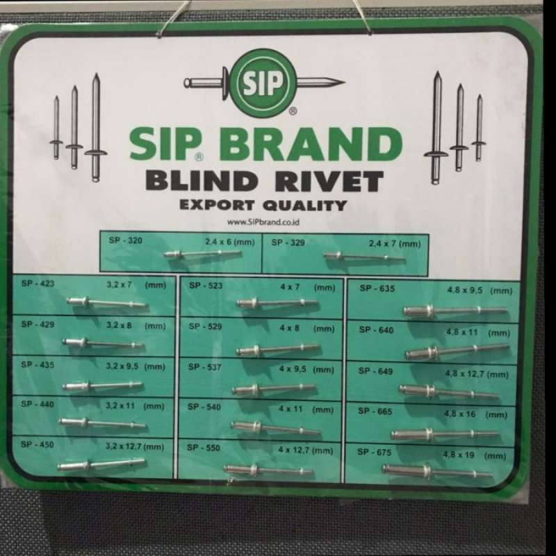 Promo Paku Rivet Sip 450 Ukuran 3.2 X 12.7 Mm 1 Dus Isi 1000 Diskon 23% ...