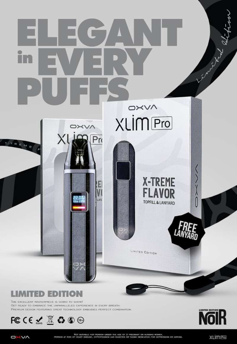 oxva xlim pro noir Pod Xlim Pro 2 OXVA – Vape CBD Précise & Élégante main image 1