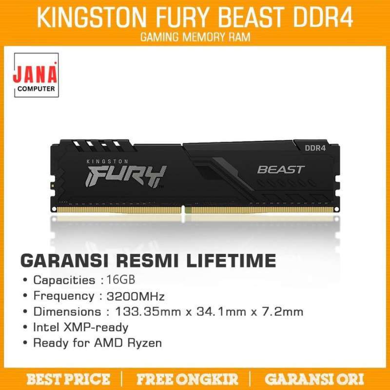 Hyperx Fury 3200mhz Ram Ryzen Kingston Fury Beast KF432C16BB/32