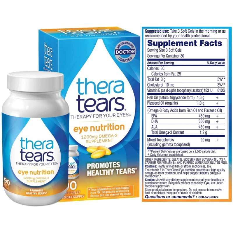 Promo Thera Tears Eye Nutrition Omega 3 1200mg 90 Softgels Diskon 33%