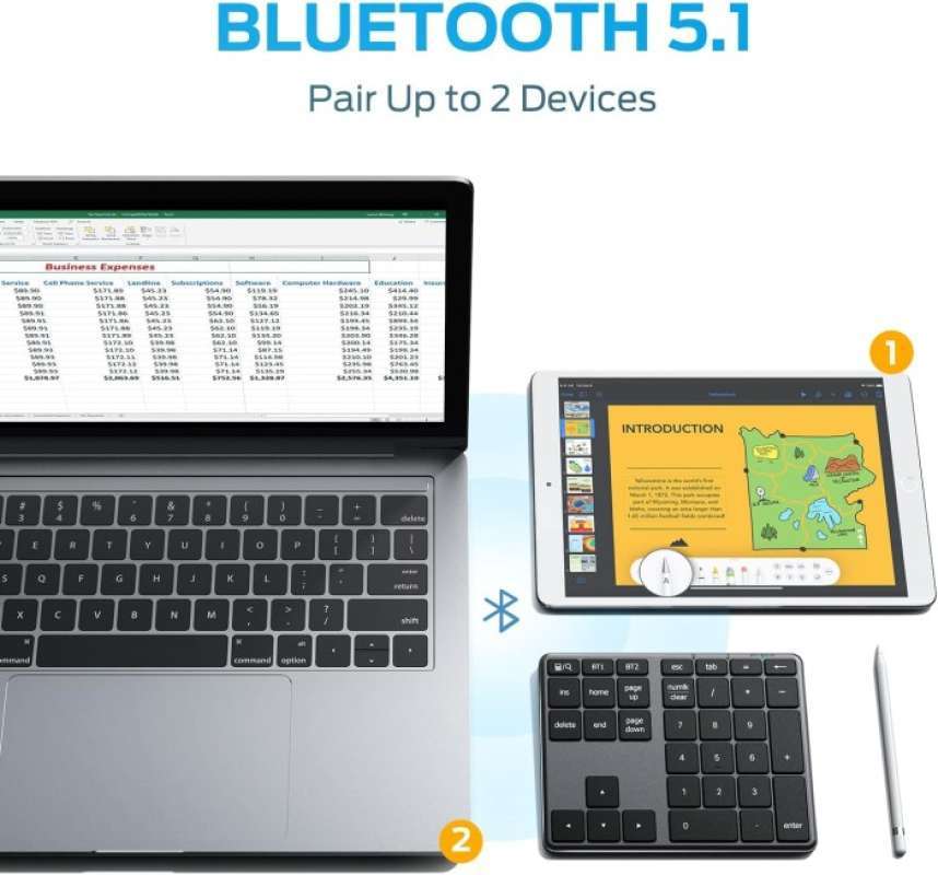Promo 100% Produk Ori Iclever Kp10 Bluetooth 5.1 Wireless 34 Keys ...