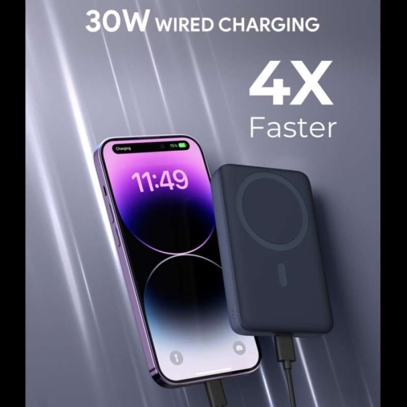 Pb Magsafe Android Jual Aukey Wireless Powerbank MagSafe 10000mah Pb-ms02-bu Usb-c 30w Pd ...