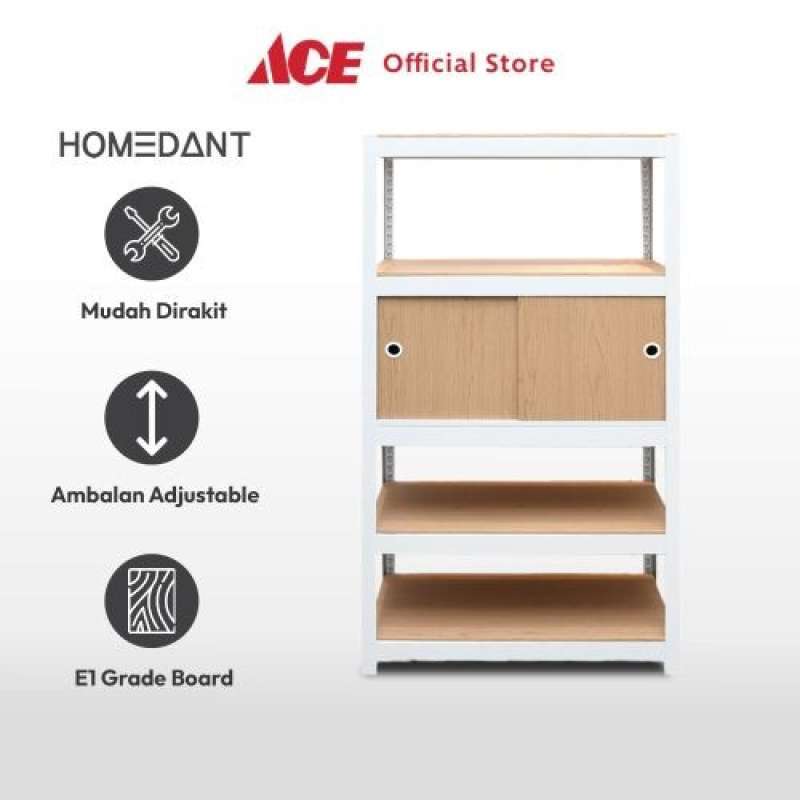 Promo New Ace - Homedant Rak Besi 5 Tingkat Dengan Kabinet Penyimpanan ...
