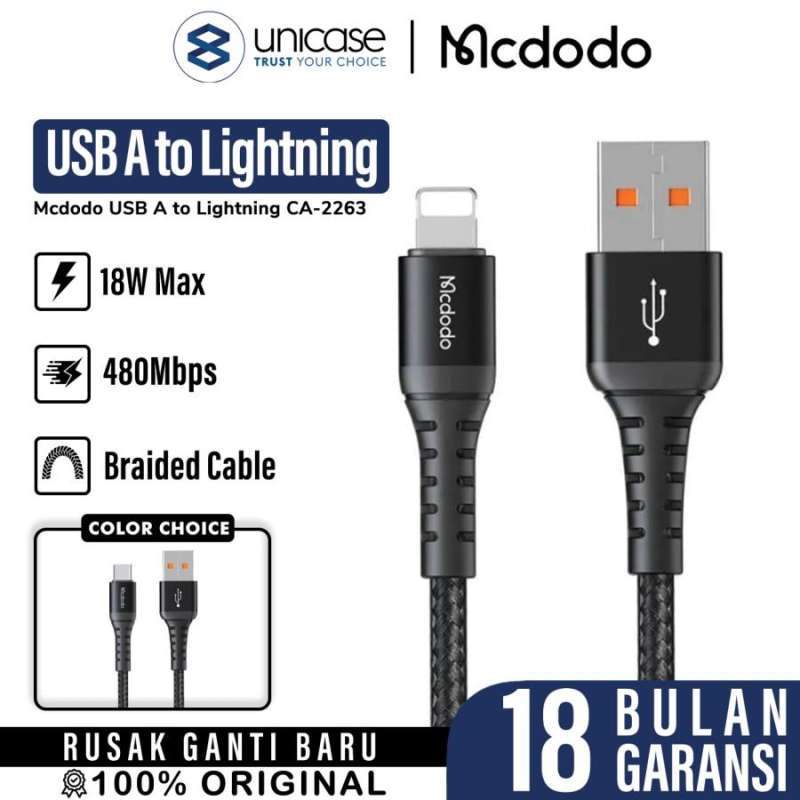 Cable Data Lightning/USB A/Type C MCDODO Braided Fast Charging Kabel