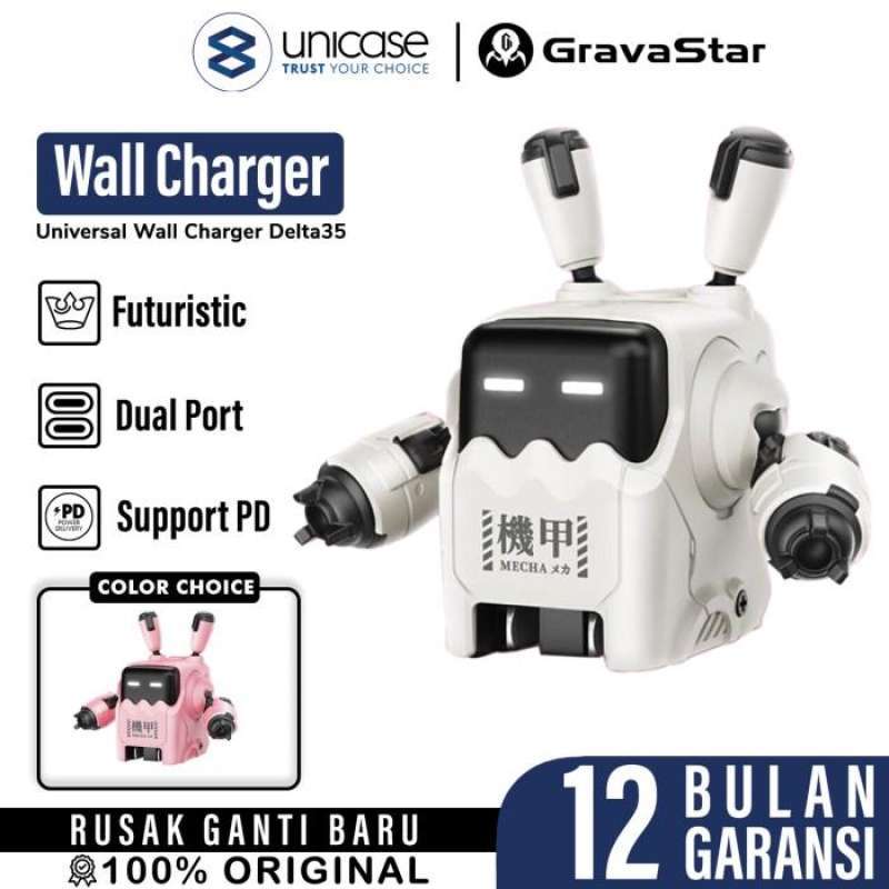 Gravastar Adaptor 35W GaN Fast Charger EU Delta35 - Down WHite GRAVASTAR A35_WHT_EUK