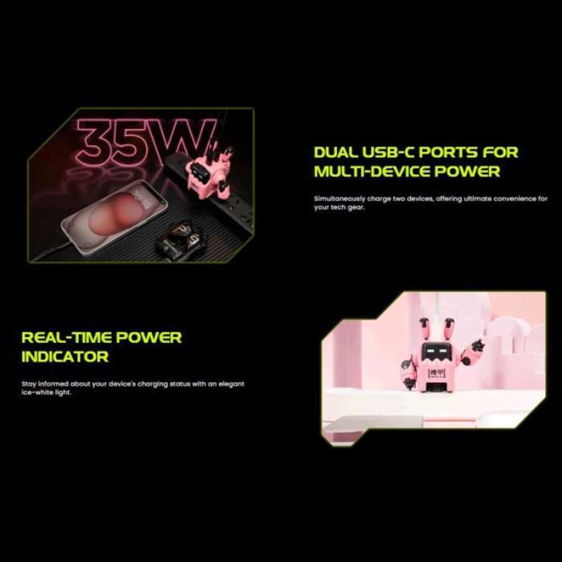 Gravastar Adaptor 35W GaN Fast Charger EU Delta35 - Down WHite GRAVASTAR A35_WHT_EUK