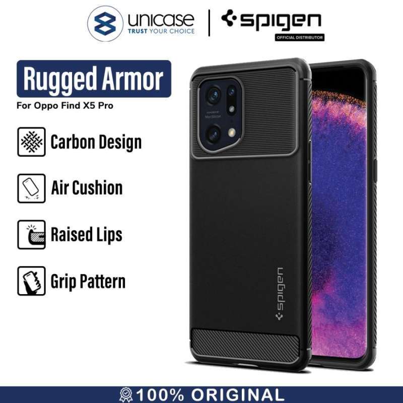 Case Oppo Find X5 Pro 5G Spigen Rugged Armor Carbon Softcase Casing