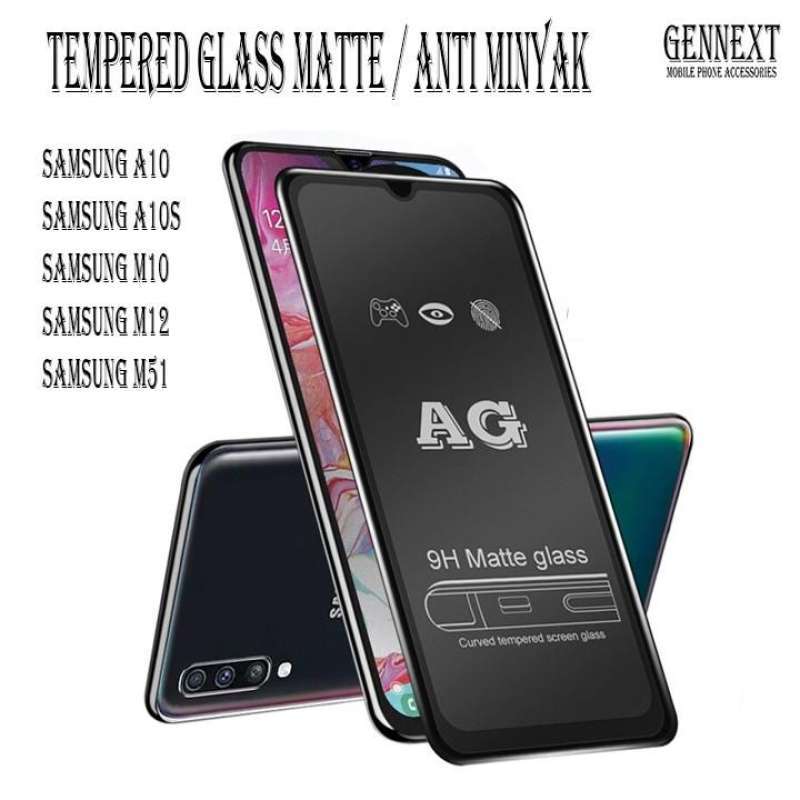 Tempered matte glass SAMSUNG M10 M12 A10 A10S M51 anti minyak