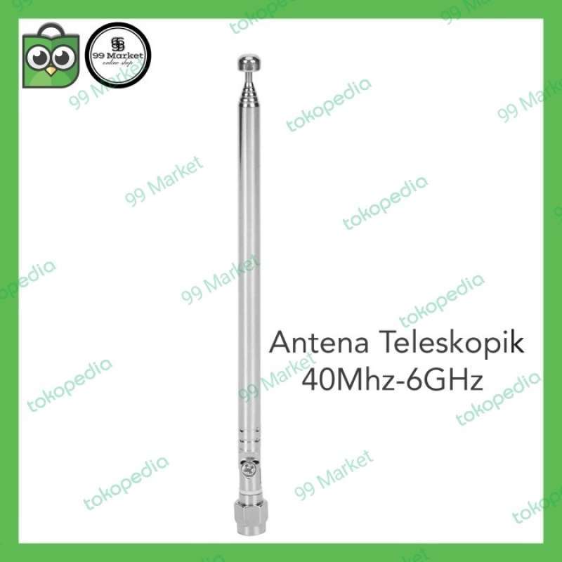 6-Section Telescopic Radio Antenna - 40MHz-6GHz Wide Band SMA Male Connector