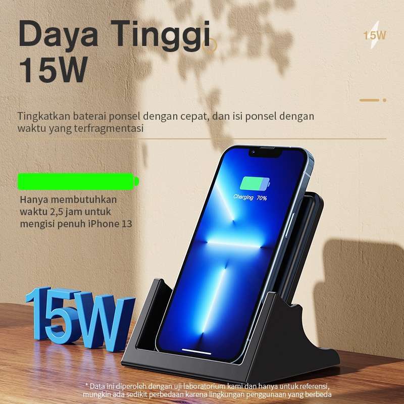 Wireless Charger WS25 Fast Charging 15 W Watt Qi Charge Docking For iPh  Samsung Fold Xia0mi smartwatch stand or Lay attach detach Ori 100% Original