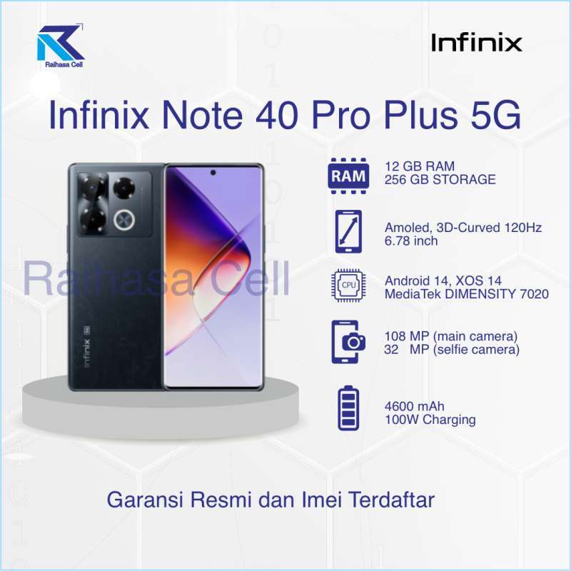 Promo Infinix Note 40 Pro Plus 5g 12/256gb Garansi Resmi Diskon 1 Di