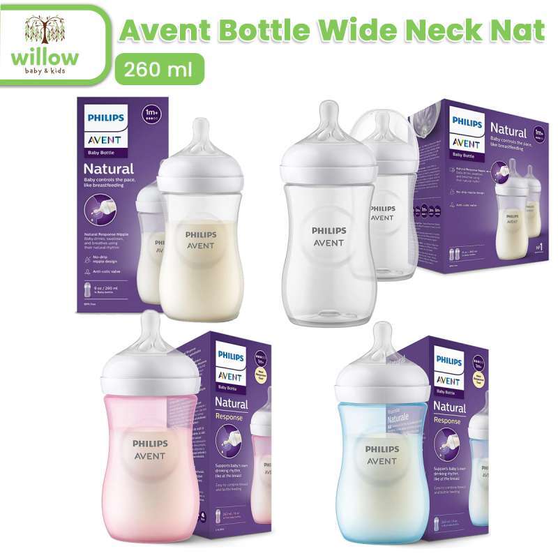 Jual Botol Bayi Avent Bottle Wide Neck Nat 9oz Pink Di