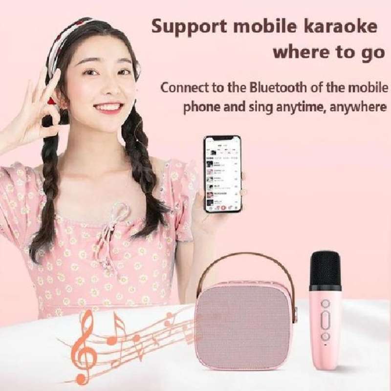 Jual Speaker Bluetooth Mic Cipung, Karaoke Set Wireless Mini Portable ...