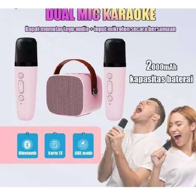 Jual Speaker Bluetooth Mic Cipung, Karaoke Set Wireless Mini Portable ...