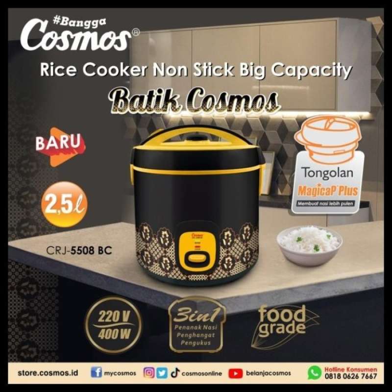 Promo Rice Cooker Cosmos Jumbo Crj 5508 Bc 2,5 Liter Motif Batik Big 2 ...