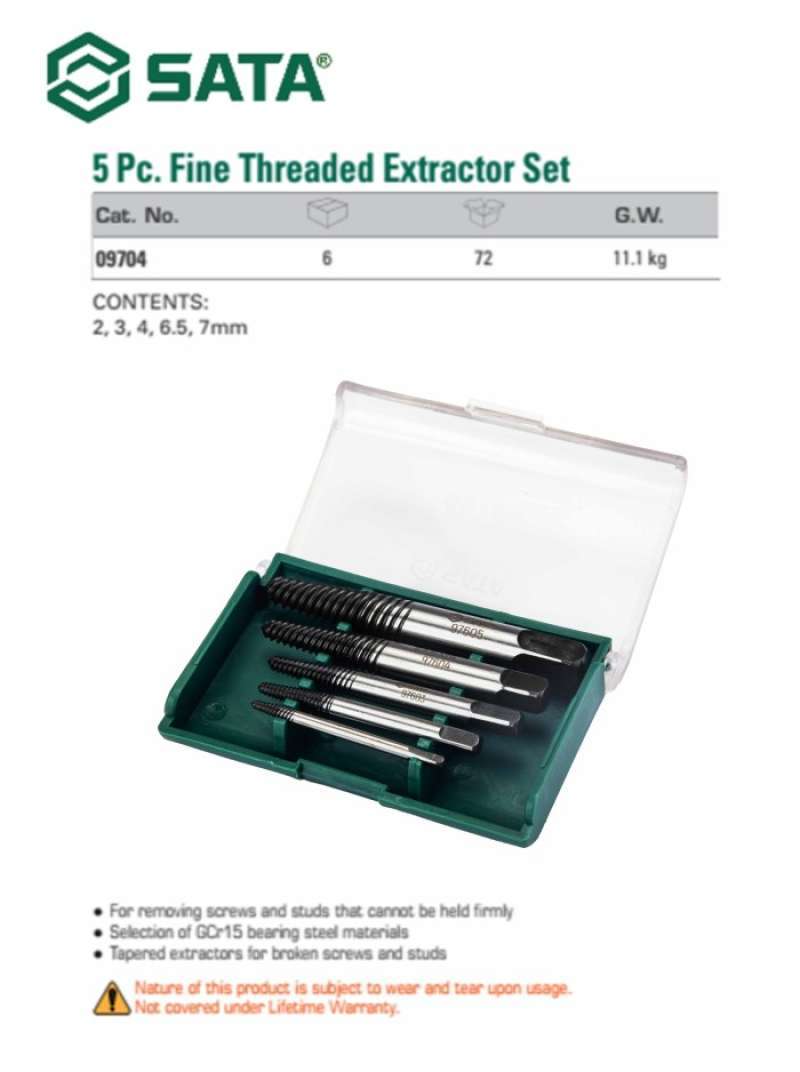 Promo Mata Bor Ekstraktor 5 Pc 09704 Fine Threaded Extractor Set Sata ...