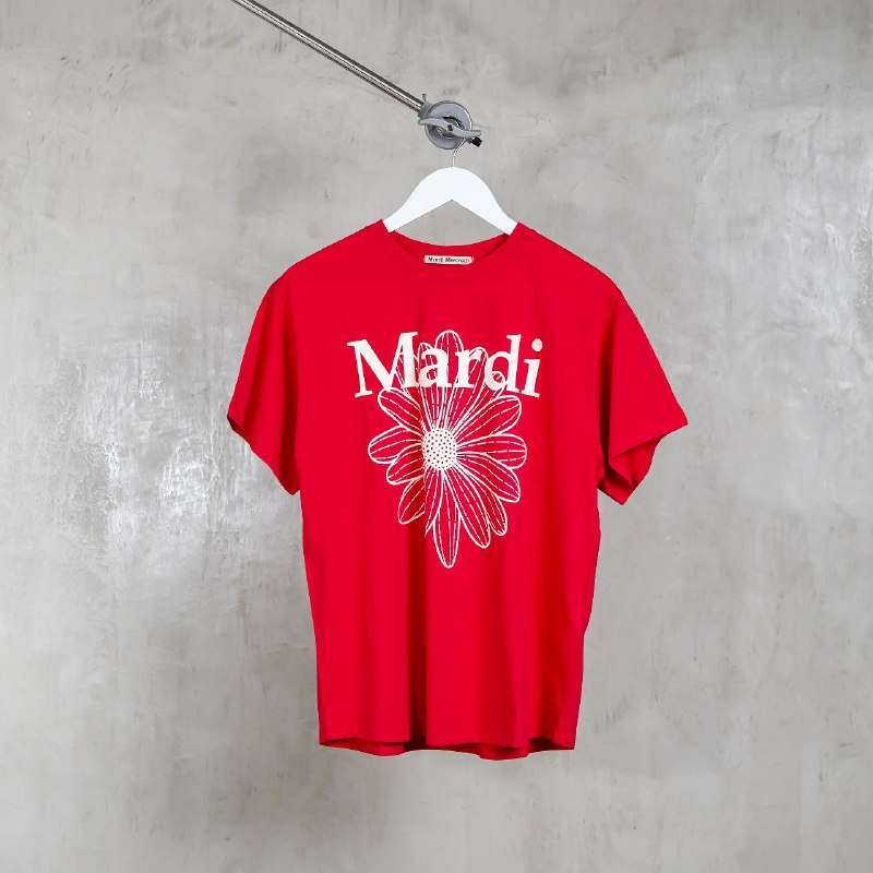 Jual Kaos Mardi Mercredi Floral White Red Tshirt 100% Original Di