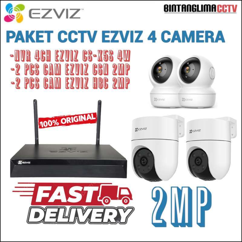 Jual Paket 4 Kamera Ezviz Indoor Dan Outdoor Nvr X5s 4 Chnnel Ezviz ...