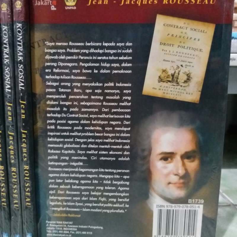 Jual Buku Langka - Jj Rousseau - Kontrak Sosial - Original Diskon Di ...
