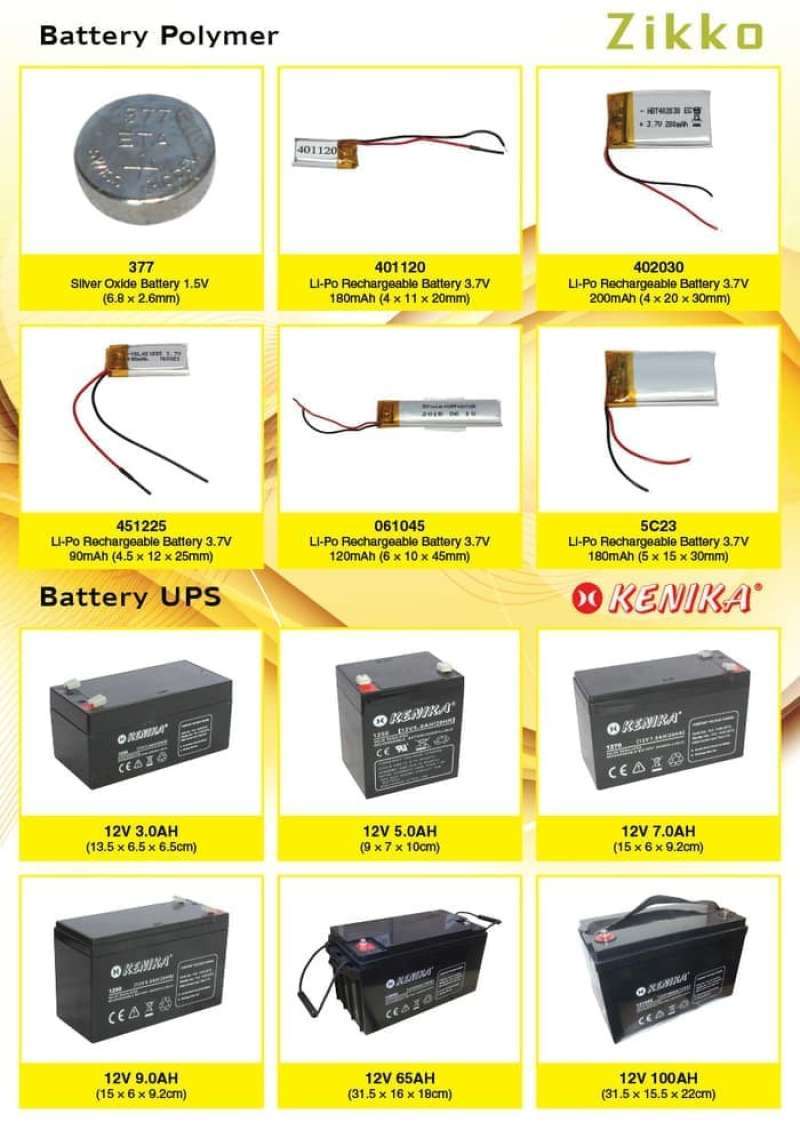 Promo Battery Kenika 12v/5ah Vrla Lead Acid Baterai Aki Kering Termurah