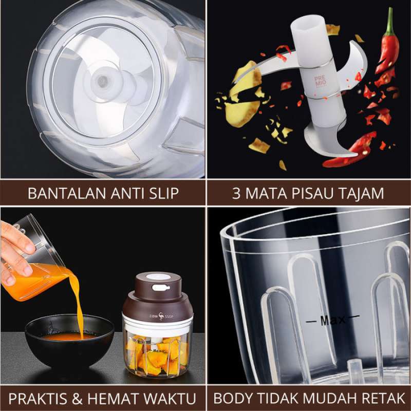 Promo Mini Chopper Blender Portable Penggiling Bumbu Dapur Daging ...