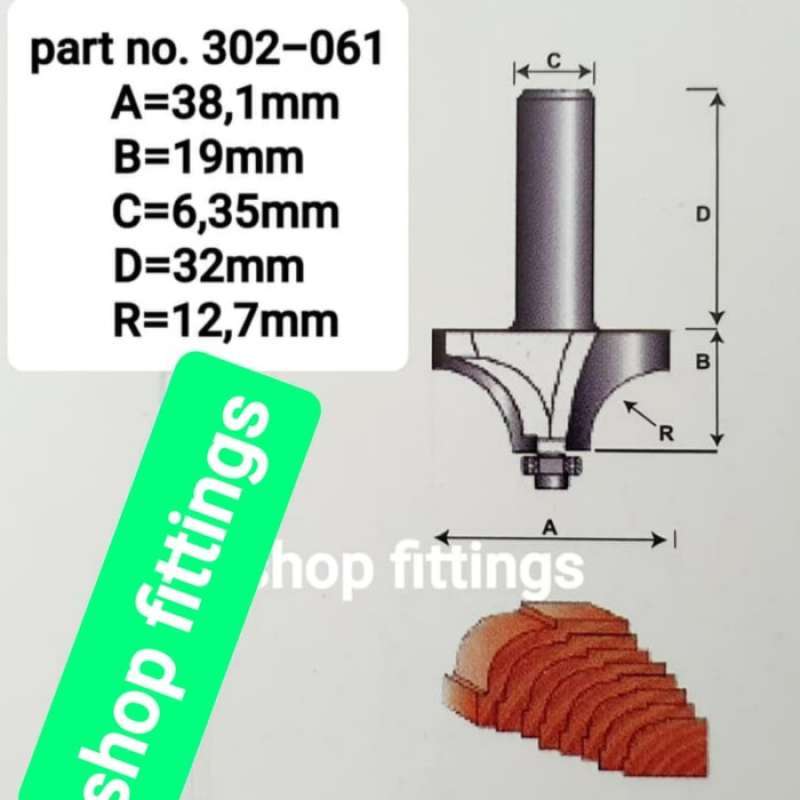 Promo Mata Router Fil Beading Bit R 13 Mm Lengkung Cembung 302 061 ...