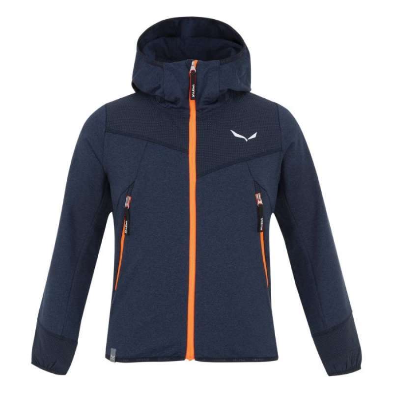 Jaket Gunung Anak Salewa Agner Melange Polartec Kids Fullzip Hoody