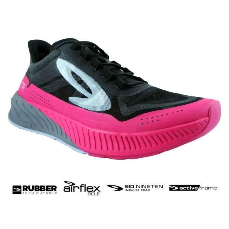 910 Nineten Sepatu Lifestyle running pria Geist ekiden  HITAM/MERAH-MD/ABU-ABU