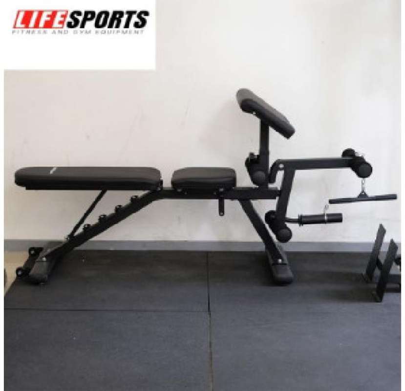 Adjustable Bench BE-04 Optimove Bangku Gym Fitness Leg Curl Extension