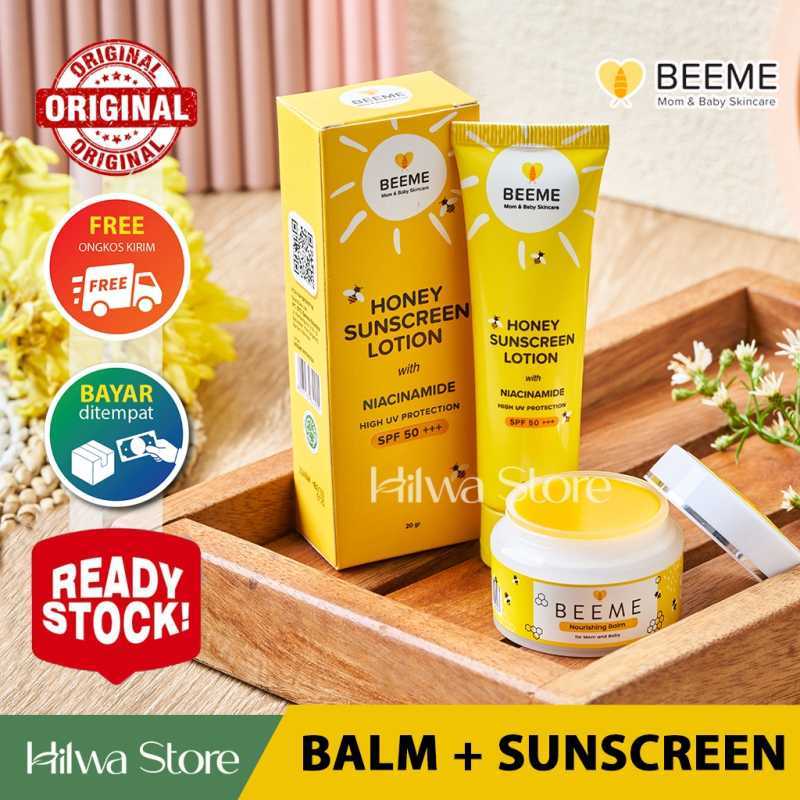 Jual Paket Hemat Beeme Nourishing Balm & Honey Sunscreen Spf 50+ Beemee