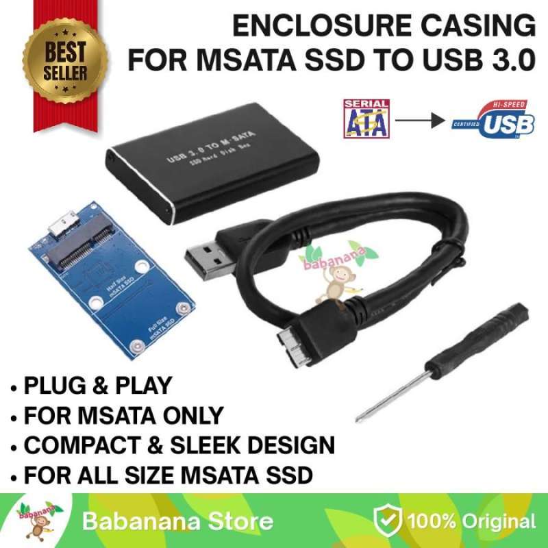MSATA SSD TO USB ENCLOSURE ADAPTER CONVERTER HDD PC CASING