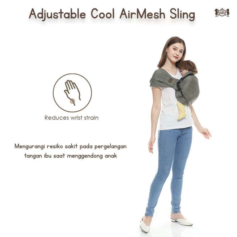 Jual Petite Mimi Adjustable Cool Airmesh Sling | Gendongan Bayi M-shape ...