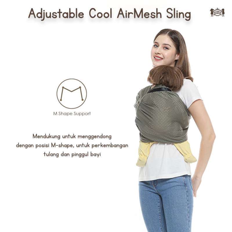 Jual Petite Mimi Adjustable Cool Airmesh Sling | Gendongan Bayi M-shape ...