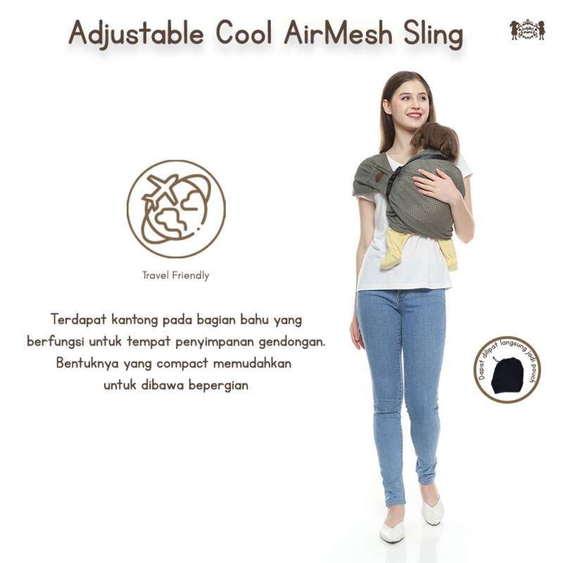 Jual Petite Mimi Adjustable Cool Airmesh Sling | Gendongan Bayi M-shape ...