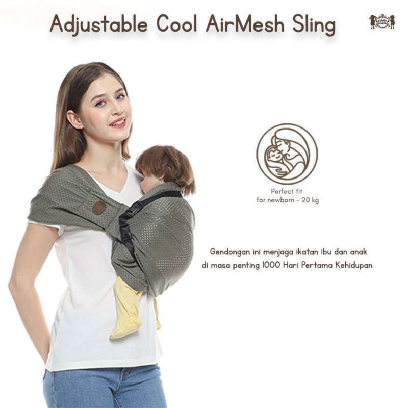 Jual Petite Mimi Adjustable Cool Airmesh Sling | Gendongan Bayi M-shape ...