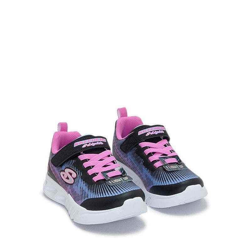 Skechers Kids Flicker Flash Girls Shoes Black (303704LBKMT)
