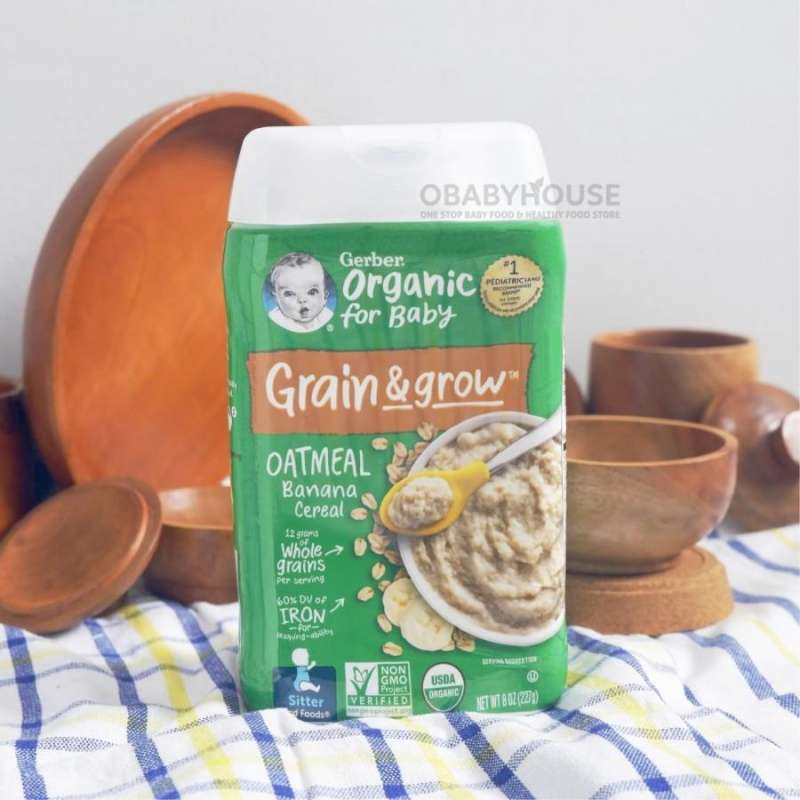 Gerber Organic Oatmeal Banana Cereal 227 gr