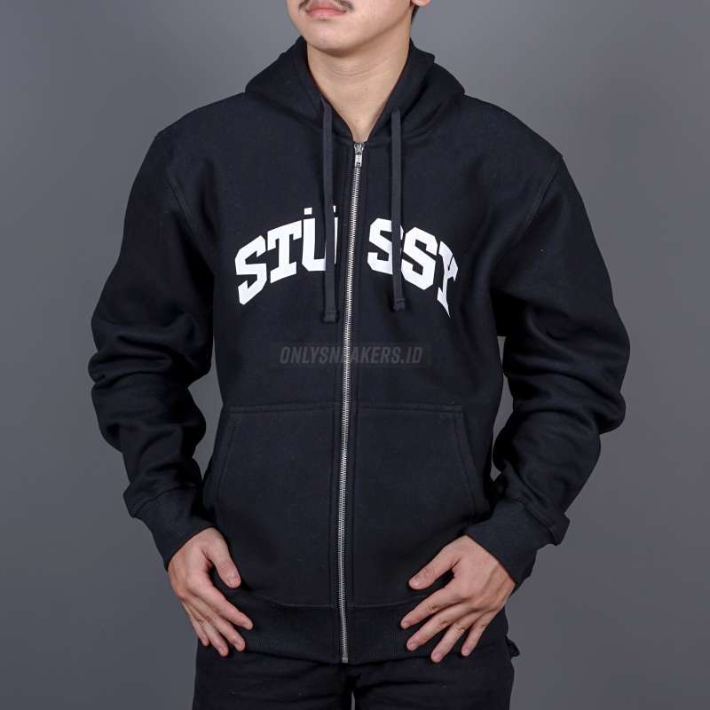 STÜSSY SPORT ジップアップパーカー ブラック ステューシー BLOCK SPORT ZIP パーカー Mサイズ ブラック♪ STUSSY