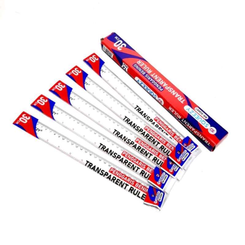 Penggaris Plastik Bening 30cm SQUEEZY RR-SQ667