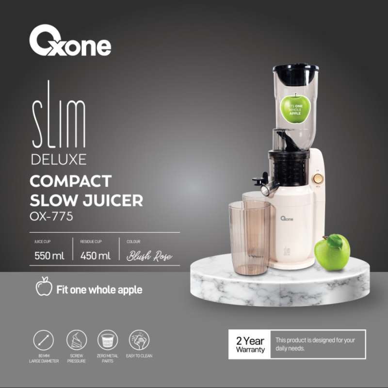 OXONE OX775 Slim Deluxe Compact Slow Juicer OX 775 Slow Juicer Zero  Metal