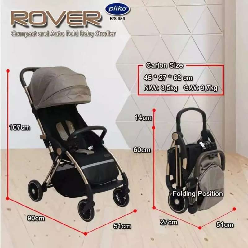 Jual Pliko Rover Bs 686 Travelling Size Stroller Kereta Dorong