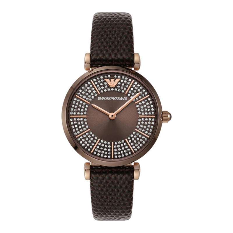 Emporio Armani Watches Women Leather Strap Jam Tangan Wanita