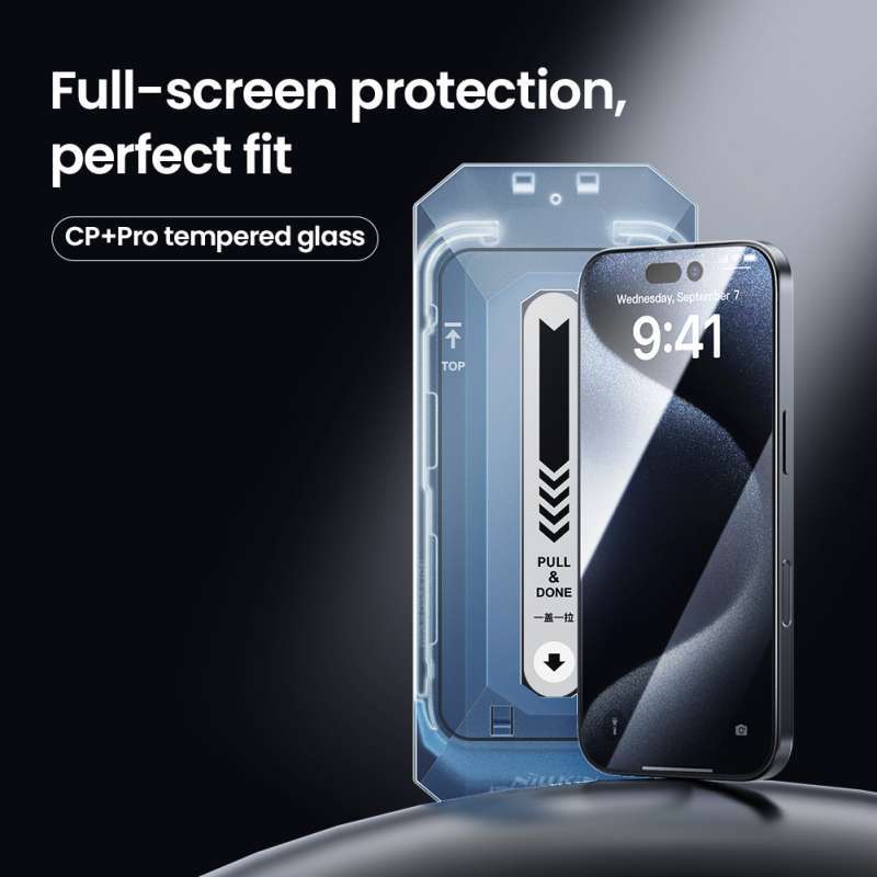 Tempered Glass iPhone 16 Pro Max 16 Pro 16 Plus 16 Nillkin CP+ Pro  Easy Install Full Cover Screen Protector
