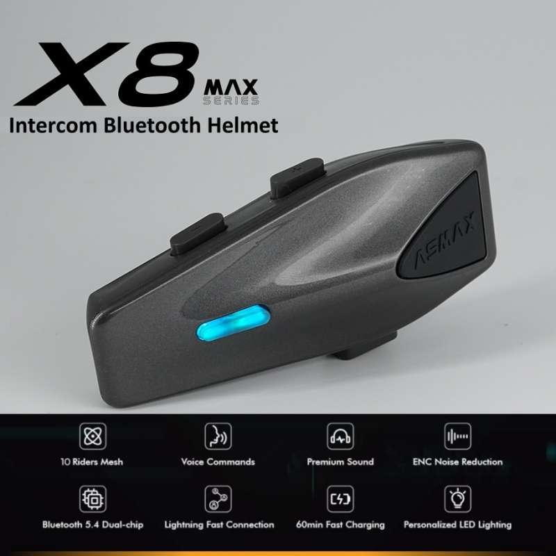 Promo Retouch X8 Max Intercom Bluetooth Mesh Helmet Communication