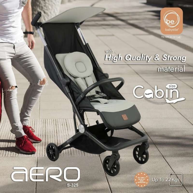Babyelle Aero S325 Stroller Cabin Size Kereta Dorong Anak Bayi Ringan Compact Travelling Ada Tas