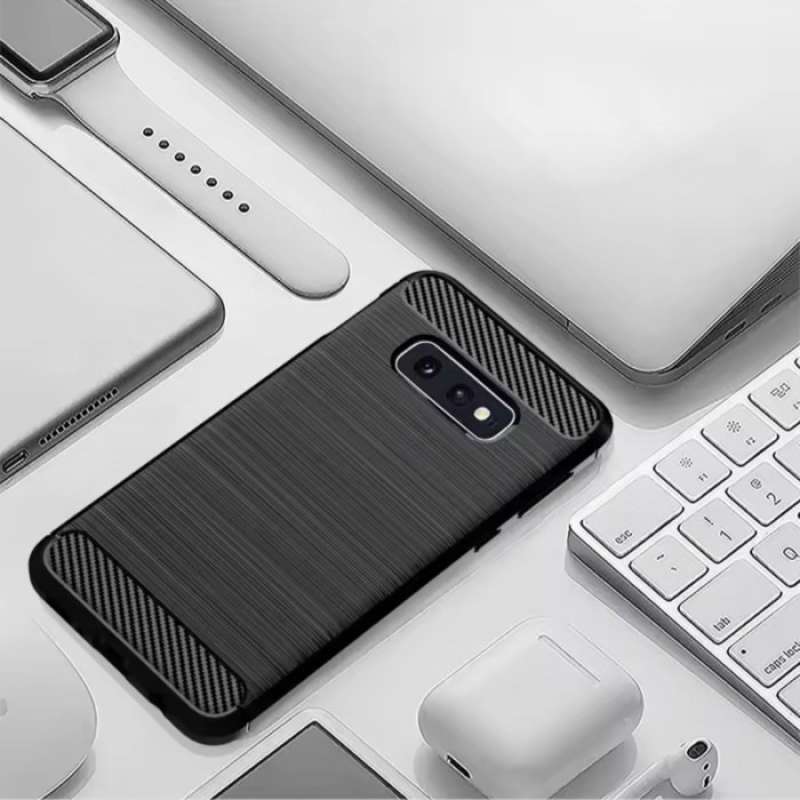 SOFTCASE SAMSUNG S10 4G S10 5G S10 PLUS CARBON FIBER CASING RUGGED  SHOCKPROOF SILIKON BACK COVER