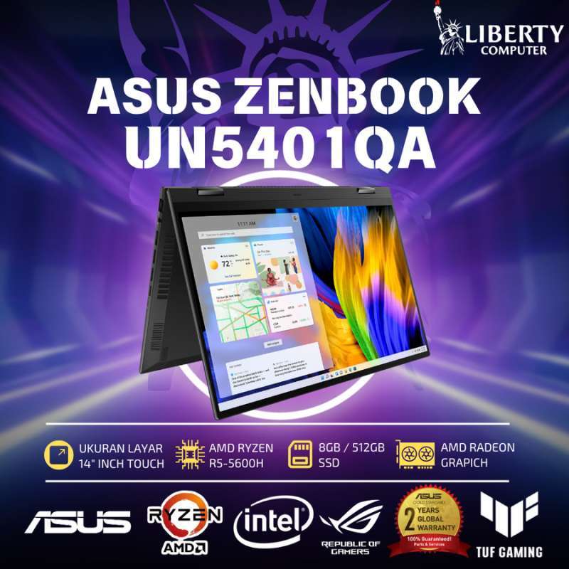 Asus Zenbook 14 Flip OLED UN5401QA-OLED552 /AMD Ryzen 5-5600H/8GB/512GB  SSD/14″ Touch/Win 11 Home+OHS 2021