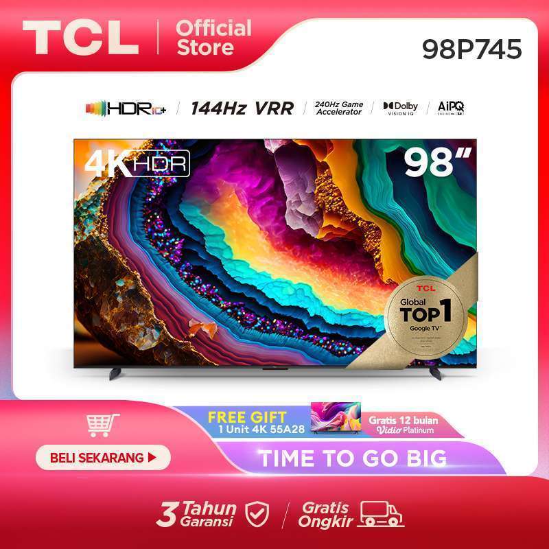 96 Inch Tcl Jual Tcl 98 Inch 4k Google Tv Hdr 10+ Dolby Vision Iq - Wcg - 144hz Vrr ...
