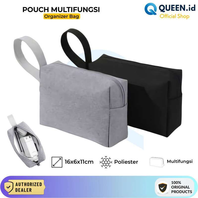 QUEEN Tas Travel Pouch Gadget Organizer Bag Multifungsi Storage Tas  Powerbank Kabel Charger MEDIUM