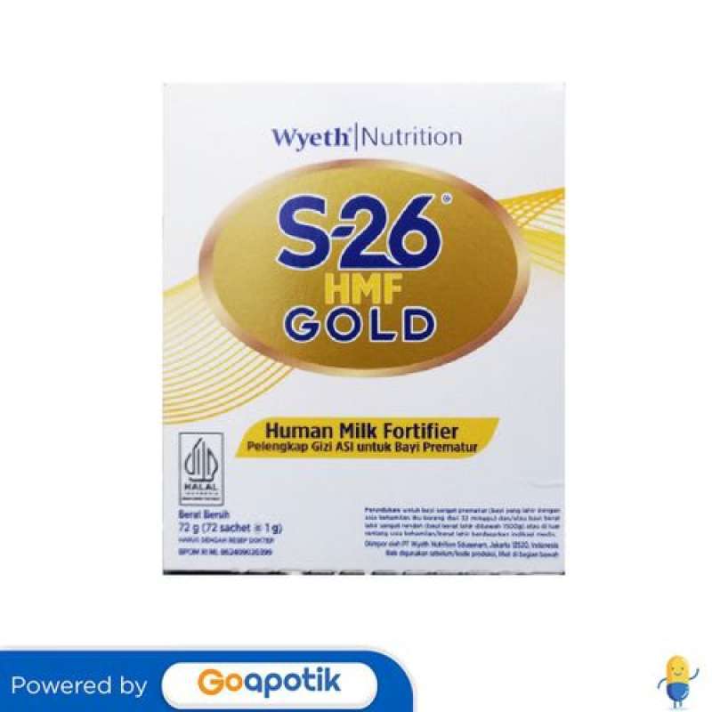 Jual S-26 Human Milk Fortifier Gold Gram Box 72 Sachet Di Seller